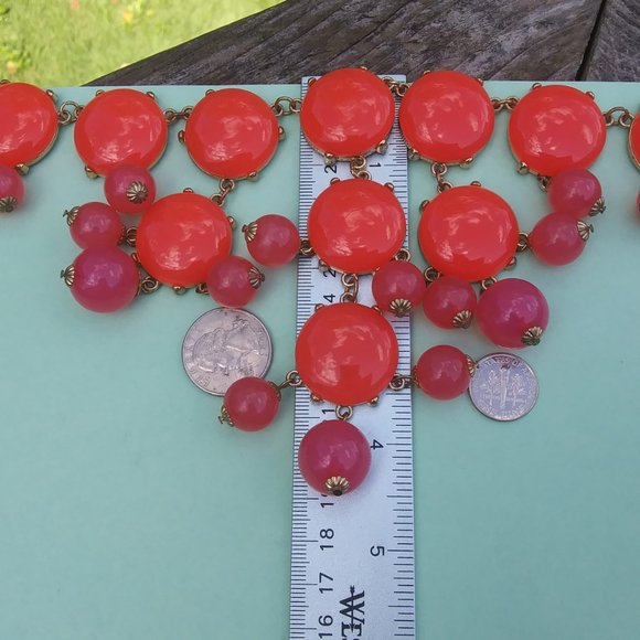 Baublebar statement necklace orangey pinkish baubles - Picture 10 of 16